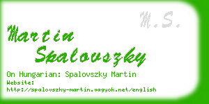 martin spalovszky business card